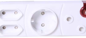 Noble 4 Way Multiplug with Schuko Adaptor LED Power Indicator