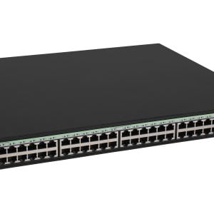 H3C SMB S1850V2-52X-PWR Layer 2 Ethernet Switch with 48x 10/100/1000Mbps Ethernet PoE+ Ports and 4x 1Gbps/10Gbps SFP+ Ports, 370W PoE+ Capacity, AC PSU