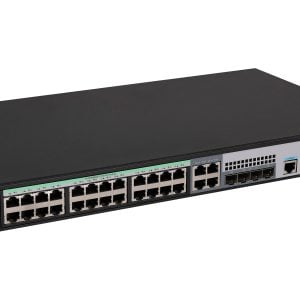 H3C SMB S5120V3-28P-HPWR-LI Layer 3 Ethernet Switch with 24x 10/100/1000Mbps Ethernet PoE+ Ports, 4x 100/1000Mbps SFP Ports, and 4x 1Gbps Combo Ports, 370W PoE+ Capacity, AC PSU
