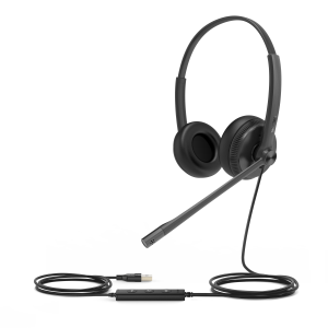Yealink UH34 Dual Earpiece USB Headset With Leatherette Ear Cushions Teams Edition