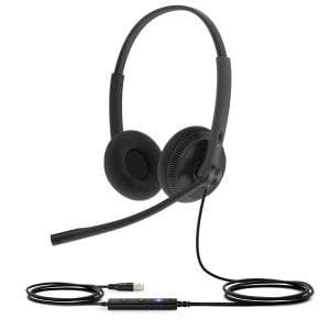 Yealink UH34 Lite Dual Earpiece USB Headset With Foam Ear Cushions Teams Edition