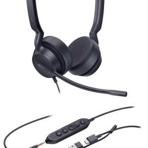 Yealink UH42 SE Dual USB Headset, USB-C With USB-C/A Adapter, Teams Certified. the key SE addition is the 3.5 mm jack, giving users an additional connection option. - Image 1