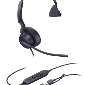 Yealink UH46 Mono USB Headset, USB-C With USB-C/A Adapter, Teams Certified - Image 1
