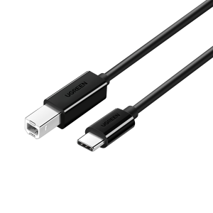 UGreen USB Type-C to B Male Printing Cable 2m - Black - Image 1