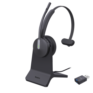 Yealink WH64 Hybrid Mono DECT And Bluetooth Wireless Headset, Teams Certified, Includes Stand - Image 1
