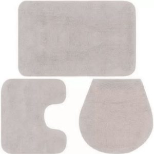 Casey 3 Piece Bathroom Mat Set Light Brown