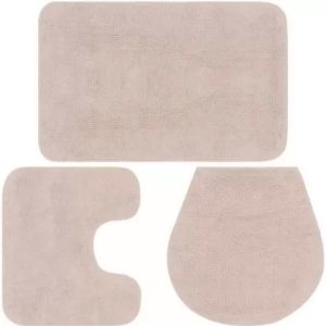 Casey 3 Piece Bathroom Mat Set Gold