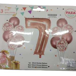 Casey 13pc Rose Gold and White Balloon Set Nr7