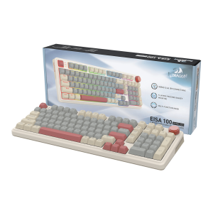 Redragon EISA 100 Retro RGB Wireless Mechanical Keyboard - Cream/Grey - Image 1